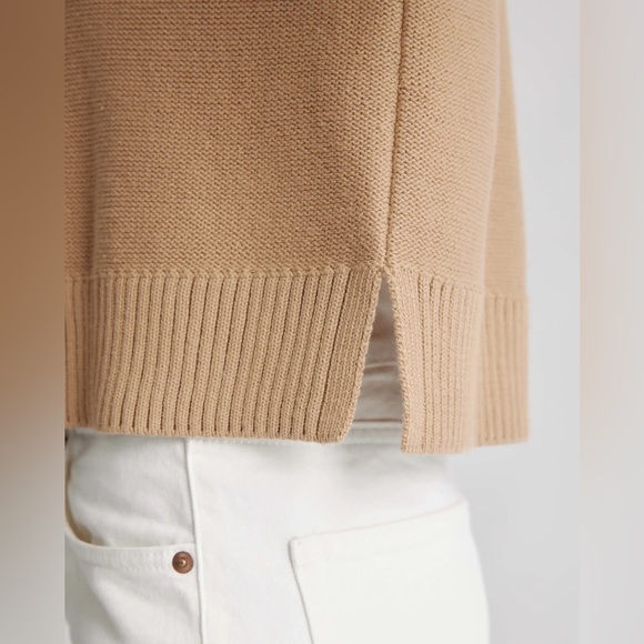 Quince Women's Knitted Cropped Cardigan Sweater Long Sleeves Camel Size XS - Picture 7 of 13